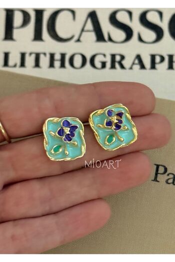 MioArt Mineli Women's Flower Model Earrings