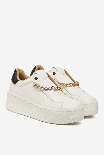 DeeZee Women's Sneakers low white flat, with platform 41
