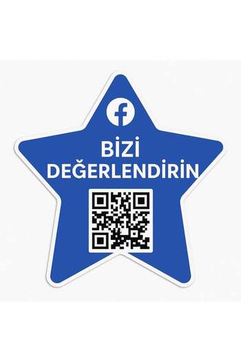 Komut Facebook Star-Shaped Review Card - with Qr Code