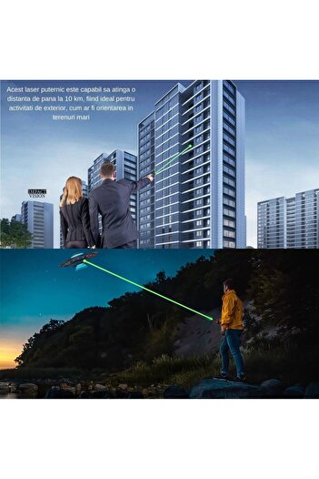 Impact Vision Laser Pointer Verde, Acumulator inclus, Aluminiu, Prezentari birou/In aer liber, Impact Vision®