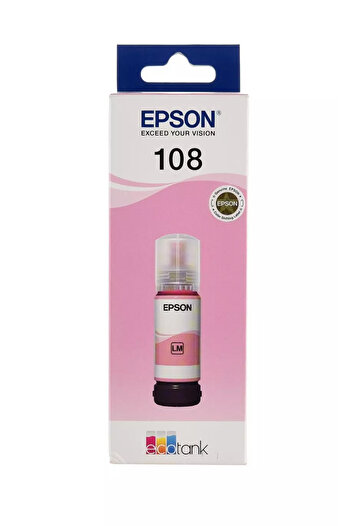 EPSON 108 EcoTank Light Magenta Ink Bottle, Up to 2100 Pages, 70ml, Magenta