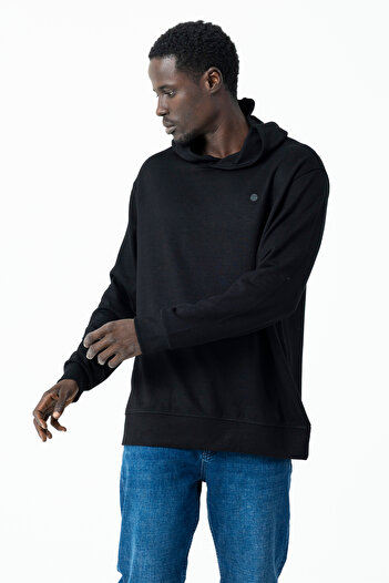 JB John Borners Men's Hooded Oversize Basic Sweatshirt Black - 25K 1063