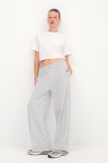 Addax Velvet Wide Leg Sweatpants Eşf10510