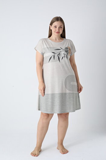 Cotpark Women's Plus Size Cotton Viscose Fabric Nightgown 21046