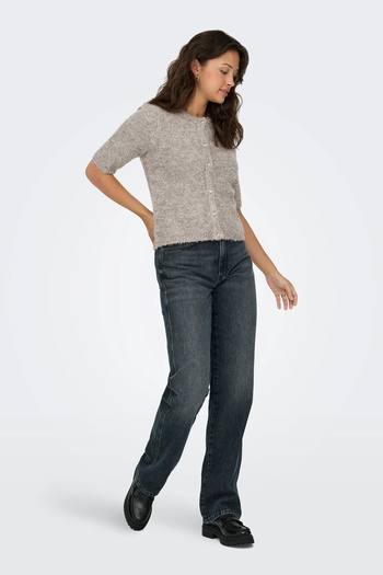 ONLY Women's Onlcılle Short Sleeve Wool Knitted Cardigan 15350782 Mink