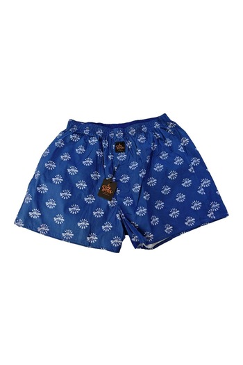 Exve Exclusive Navy Blue Kızıldereli Arrow Pattern 100% Cotton Printed Men's Boxer Shorts with Gift Bag Comfortable Boxer