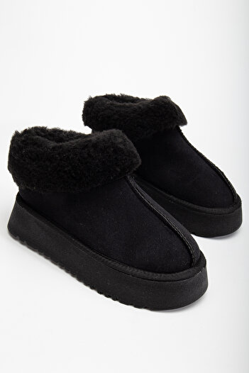 Entella Store Women's Fur Lined Casual Boots Black Suede