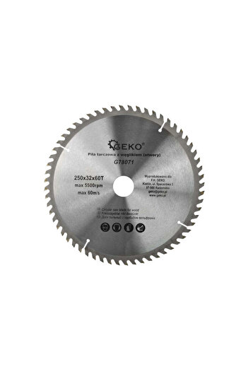 GEKO Circular saw blade for wood 250x32x60T, G78071