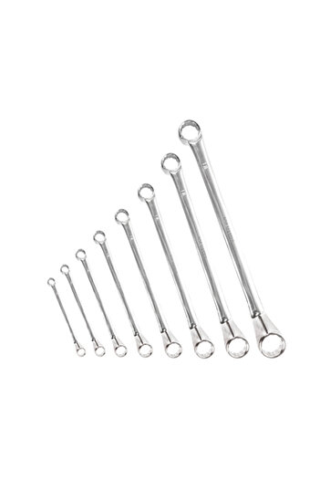 Topmaster Bent Ring Spanners 6x22mm, 8 Pieces CR-V PRESS,