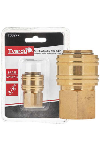 Tvardy Rapid connector made of brass, female type, internal thread 3/8", T00277