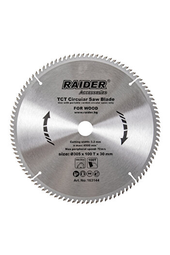Raider Circular Blade for Wood 305 x 100 x 30 mm, 163144