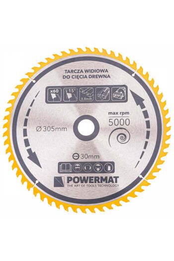 Powermat Disc pentru fierastrau circular TDD-305x30mm 60 dinti, PM0902