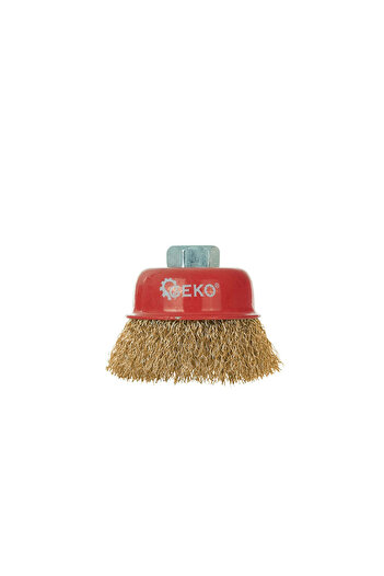 GEKO Steel Wire Cup Brush for Grinding with Shaft, 65 mm, G00590-1