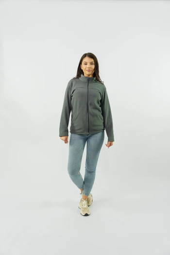 Masstex Gray Maia sweatshirt for women – warm microfleece, hoodless design
