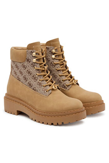 Guess Γυναικεία Καφέ Μπότες Πεζοπορίας FLTLEAFAL10