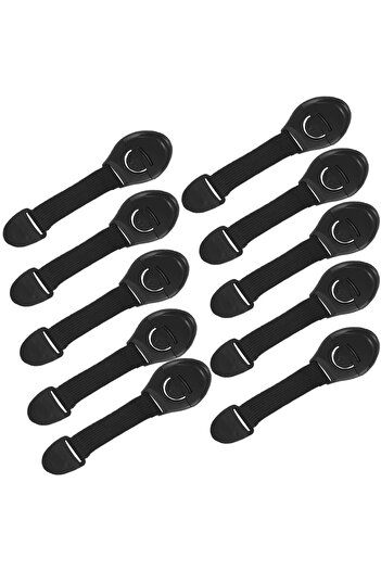 KESNUP Set of 10 door locks 20 cm Black