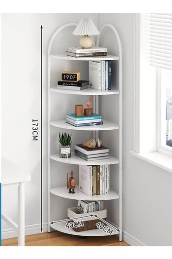 Türkiye 6-Tier Corner Shelf for Small Spaces, Bedroom, Living Room, Kitchen, Golden Color