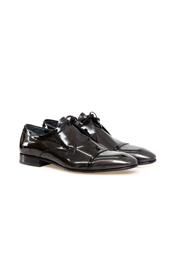 FRANCO CALVANI Black Color Lace-Up Genuine Leather Men's Shoes