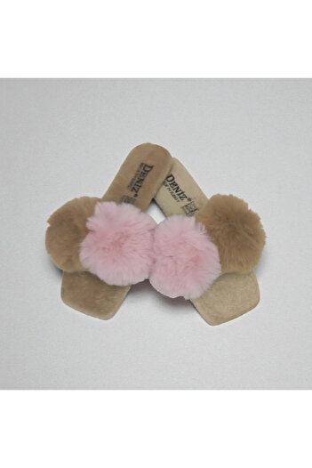 Moda fiesta Women's Furry House Slippers with Pompoms, Stylish and Comfortable Daily Dowry Slippers