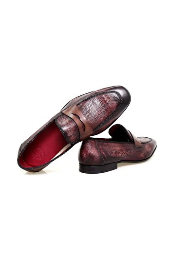 FRANCO CALVANI Bordo Color Laceless Genuine Leather Men's Shoes