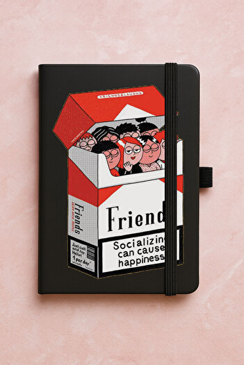 Cekuonline Promotional Undated Premium Thermo Notebook Patterned 192 Sheets - Social