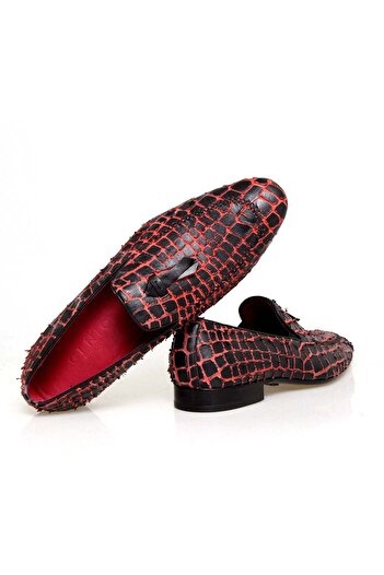 FRANCO CALVANI Bordo Color Laceless Genuine Leather Men's Shoes