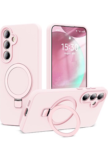 m.tk moveteck Samsung Galaxy A16 Case with Magsafe Ring and Extra Stand, Velvet Inside, Soft Colorful Silicone Cover
