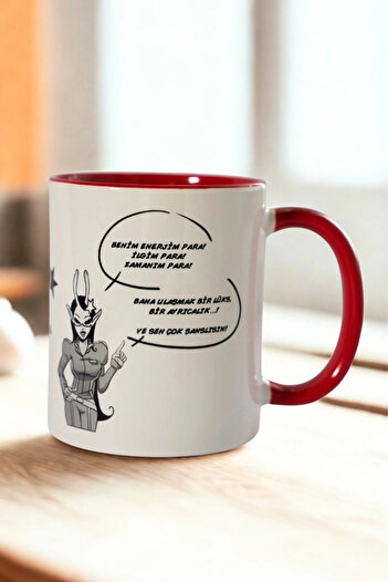 Ahinur Mutfak Porcelain Mug with the Inscription: “My Money Is Money, My Time Is Money” “An Privilege to Reach Me” – Gift Item
