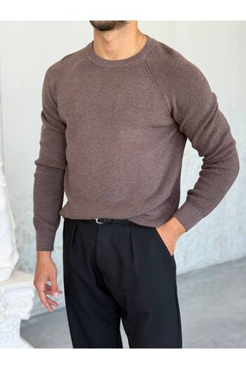 OKSHEN Men's Raglan Sleeve Knitwear Sweater