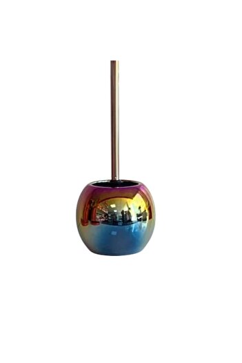 FRANDIS Suport si perie WC, Frandis, ceramica/inox, 15x13 cm, curcubeu multicolor