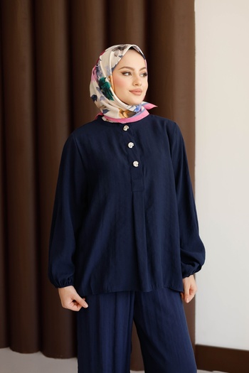 MOONSC Pants Suit with Button Detail on the Front
