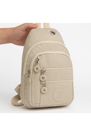 Newish Polo Women's Crinkle Fabric Crossbody Chest and Shoulder Bag with Headphone Jack - Body Bag
