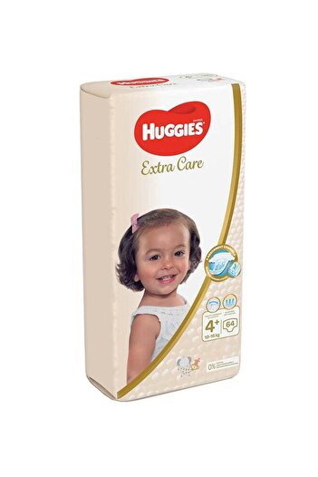 Huggies Extra Care, Size 4+, 10-16 kg, Jumbo Pack, 64 Diapers