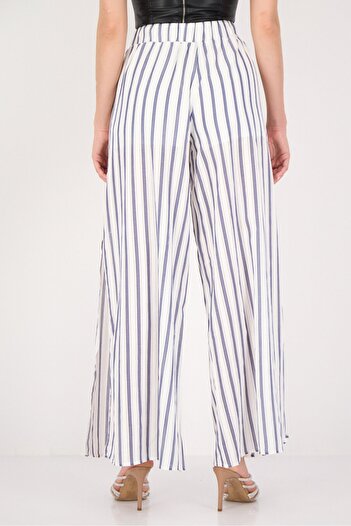 Forever 21 Women Regular Fit Stripe Wide Leg Pants, Multicolor