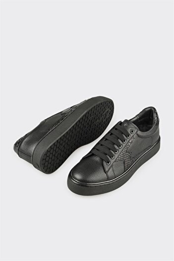 Elle Shoes Siyah Deri Erkek Spor Ayakkabı