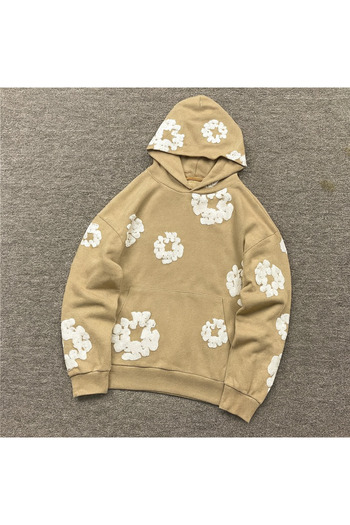 CLASSY.MODA Unisex φούτερ με κουκούλα με ανάγλυφο στάμπα με 3 κλωστές |   Μοντέρνο κομψό στυλ για άνετη καθημερινή χρήση