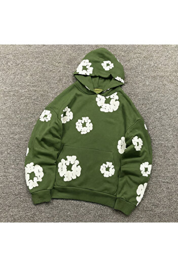 CLASSY.MODA Unisex φούτερ με κουκούλα με ανάγλυφο στάμπα με 3 κλωστές |   Μοντέρνο κομψό στυλ για άνετη καθημερινή χρήση