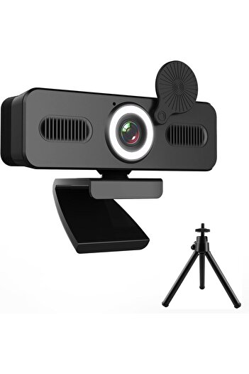 Prosight 4K Webcam with Microphone, UHD Web Camera w/LED & Privacy Cover, Triangular Stand, 120° Wi