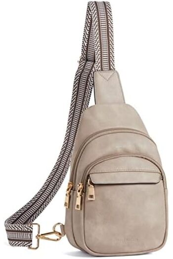 BOSTANTEN Leather Sling Bag For Women Small Crossbody Bag Fanny Pack Women Shoulder Chest Bag