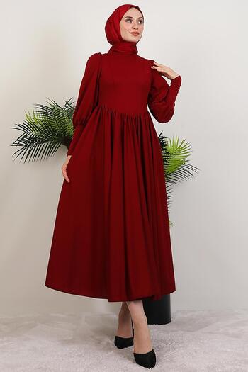 GİYZAMİLA Oliva Princess Dress Burgundy