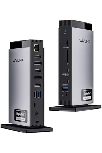 wavlink USB C Docking Station with 3 HDMI, DisplayLink Laptop Dock Triple Monitor 4K60Hz, 100W Charg