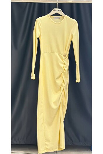 FioriModa Star Detailed Ottoman Fabric Dress