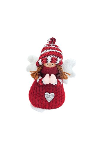 VEA Angel figurine with wool hat for Christmas gift, 25 cm