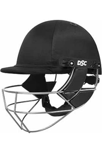 DSC Defender Cricket Helmet for Men & Boys | XL | Black | Adjustable Steel Grill | Lightweight
