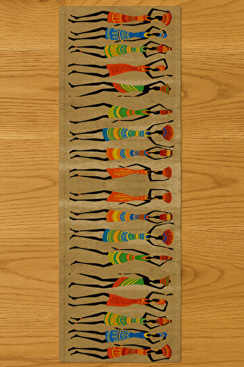 Else Dekor Afika Women Ethnic Patterned Digital Printing Washable Decorative Runner 40X140Cm