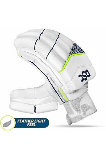DSC Condor Flite Leather Cricket Batting Gloves, Mens Right (White Turquoise)