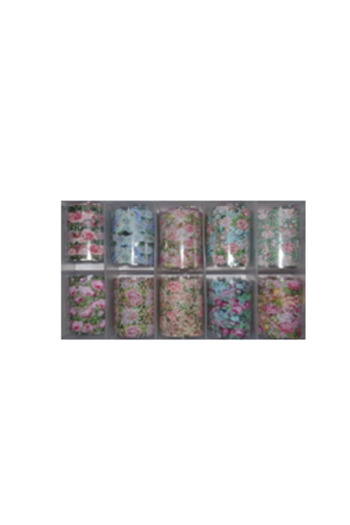 Ami Gel Set Folii Unghii pentru Transfer - Nail Art Abracadabra Foil Tip G1 Garden Roses
