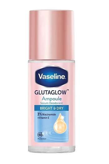 Vaseline Deodorant Serum Ampoule Glutaglow Bright & Dry - 48 Hour Protection, 3% Niacinamide + Vitam