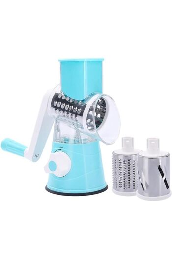 Generic Hand Crank Rotary Vegetable Cutter | Multi-Functional Slicer & Chopper with 3 Blades