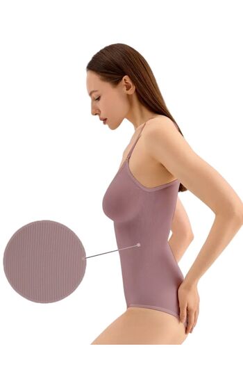 MİSTİRİK Mamey Model Hooked Bodysuit Zone Effective Firming Corset Dusty Rose Color15